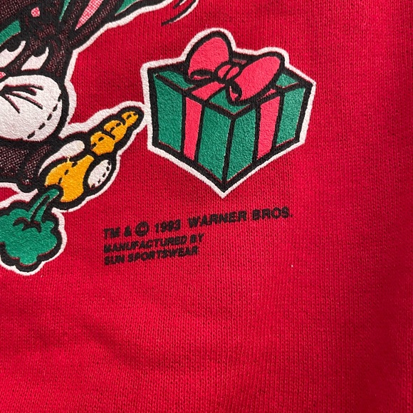 Vintage 90s Looney Tunes Christmas sweatshirt - Picture 3 of 7